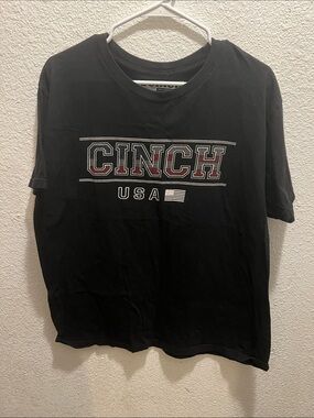 Cinch Black Short Sleeve Tee with USA Graphic